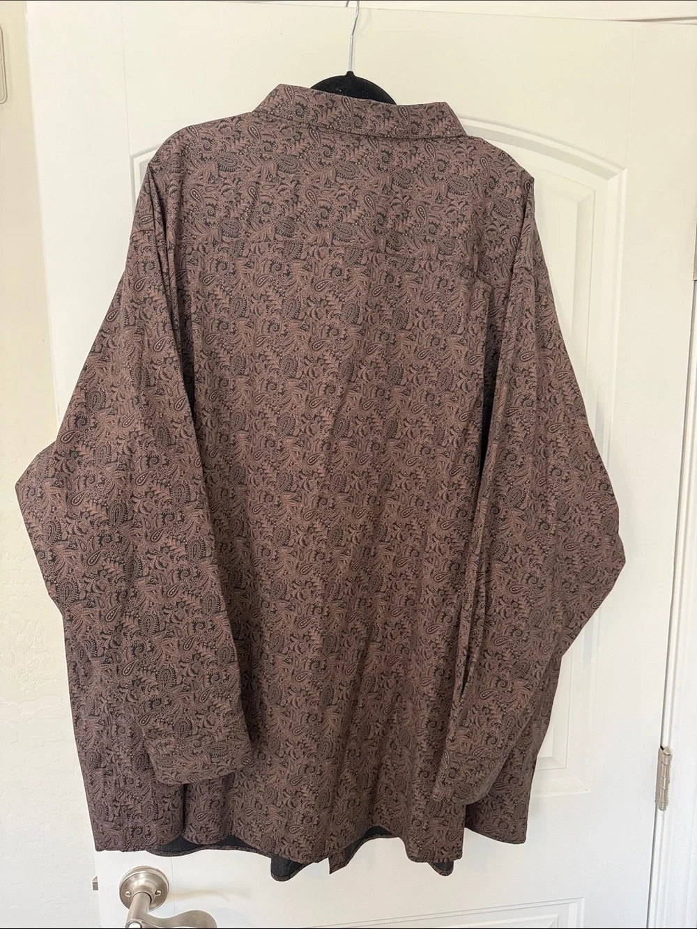 Men's Brown Paisley Button-Up Shirt